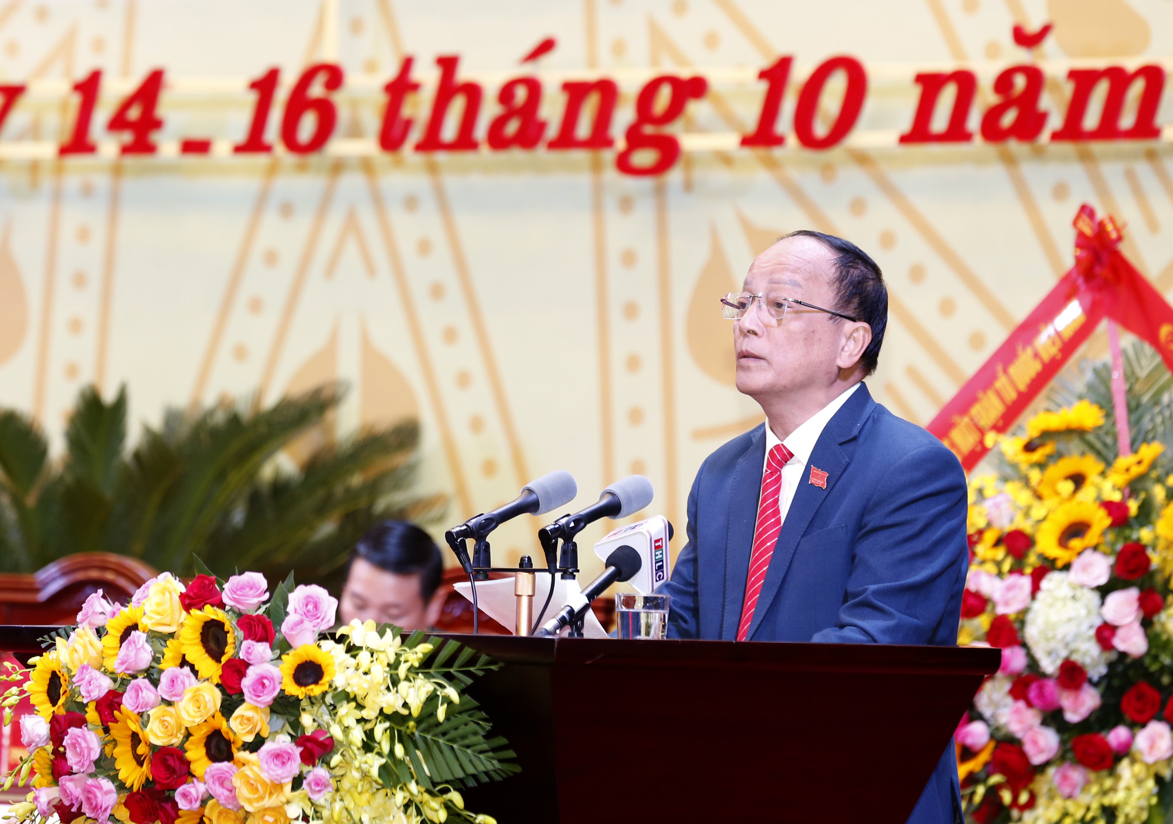 Đồng chí Mai Đình Định phát biểu tham luận tại Đại hội.