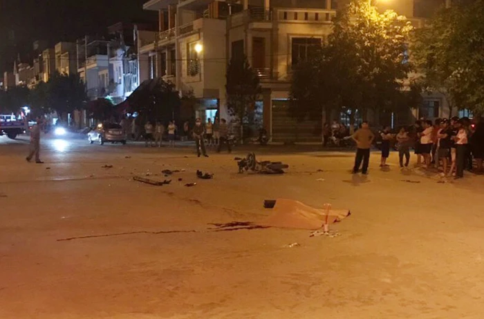 Hiện trường vụ tai nạn.
