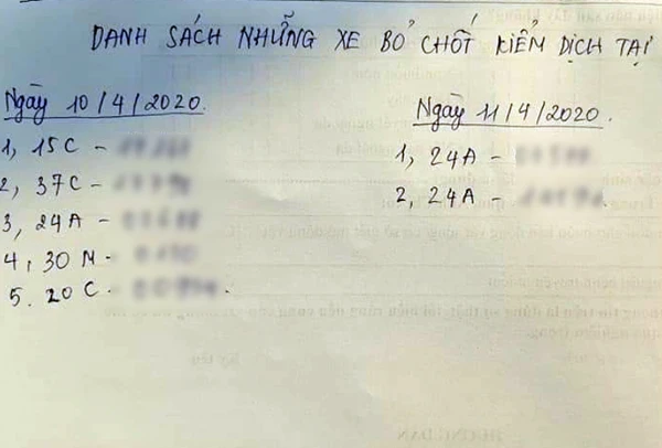 Danh sách các xe bỏ chốt trong ngày 10 - 11/4.