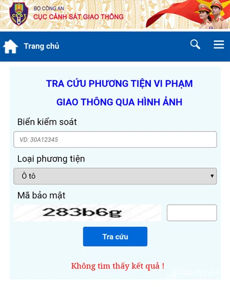 Tra cứu phạt nguội.