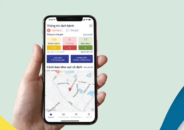 Giao diện ứng dụng NCOVI. (Ảnh chụp màn hình)