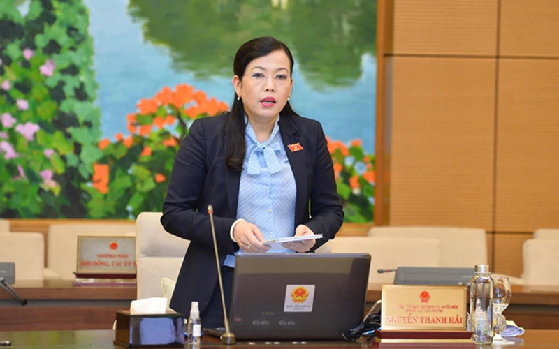 Trưởng ban Dân nguyện Nguyễn Thanh Hải phát biểu ý kiến tại phiên họp.