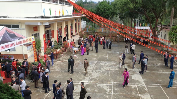 Công tác tuyên truyền, khánh tiết tại Đại hội Đảng bộ xã Trì Quang được quan tâm chỉ đạo thực hiện (ảnh chụp ngày 6/3/2020).