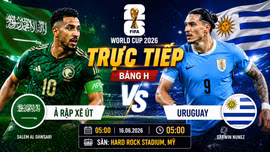 TRỰC TIẾP bóng đá Ả Rập Xê Út vs Uruguay (5h00 hôm nay 16/6)