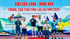 Bế mạc Giải Cầu lông - Bóng bàn trung cao tuổi tỉnh Lào Cai năm 2025