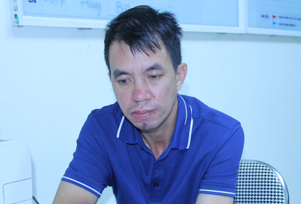 Đối tượng Kiều Duy Quyền. Đối tượng Kiều Duy Quyền tại cơ quan CSĐT.JPG