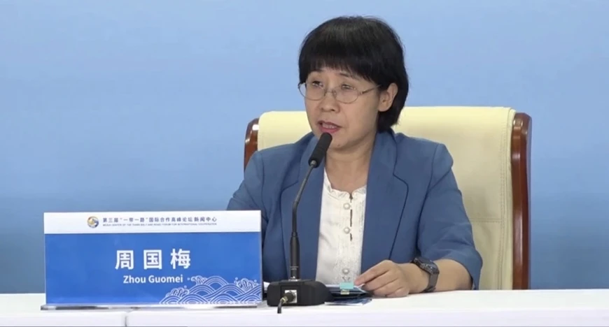 Giám đốc Vụ hợp tác Quốc tế của Bộ Sinh thái và Môi trường Trung Quốc Châu Quốc Mai cho biết Trung Quốc tiếp tục thúc đẩy sự phát triển xanh của Sáng kiến “Vành đai và Con đường”.