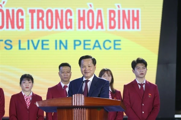 Phó Thủ tướng Lê Minh Khái phát biểu tại buổi lễ.