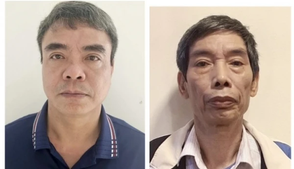 Bị can Bùi Đoàn Như và Lê Duy Phương.