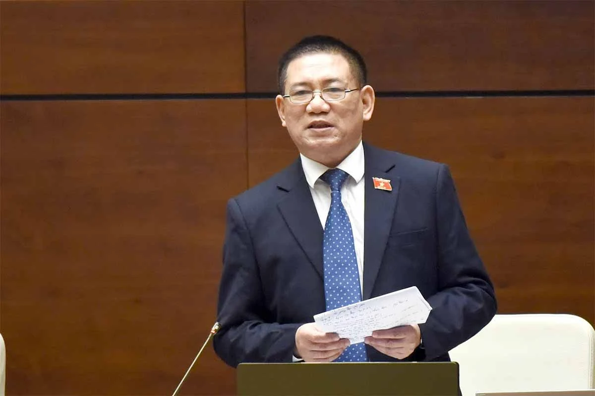 Bộ trưởng Bộ Tài chính Hồ Đức Phớc phát biểu.