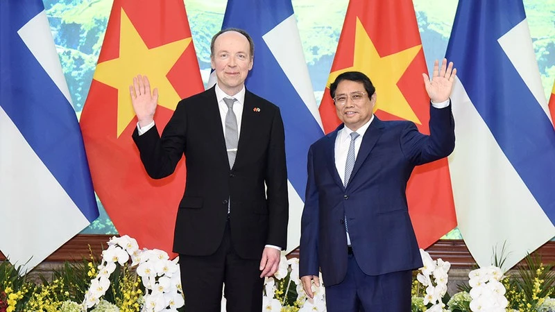 Thủ tướng Phạm Minh Chính hội kiến Chủ tịch Quốc hội Phần Lan Jussi Halla-aho.