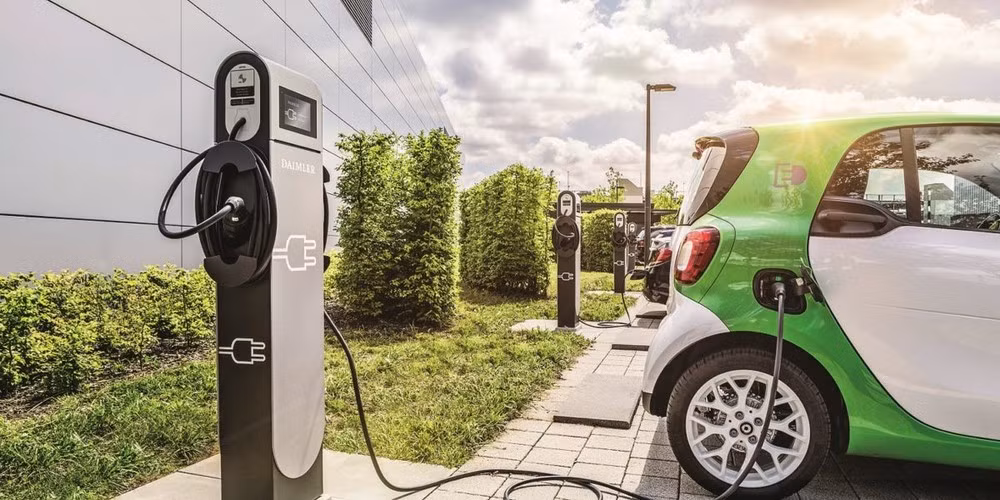 Một trạm sạc điện dành cho phương tiện ôtô điện.