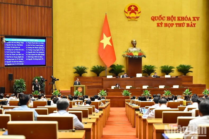 Quang cảnh phiên họp của Quốc hội sáng 30/5.