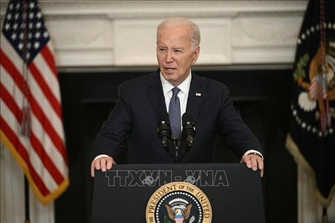 Tổng thống Mỹ Joe Biden công bố đề xuất mới của Israel về thỏa thuận ngừng bắn ở Gaza, tại Nhà Trắng ngày 31/5/2024.