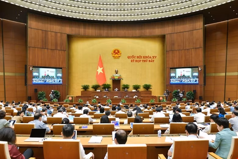 Quang cảnh phiên họp Quốc hội sáng 17/6.