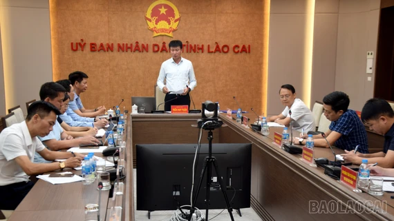 Chủ tịch UBND tỉnh Trần Huy Tuấn phát biểu kết luận buổi làm việc.