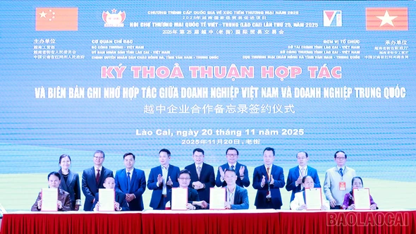 16 cặp thỏa thuận hợp tác được ký tại Hội nghị giới thiệu cơ chế, chính sách xuất nhập khẩu kết hợp giao thương doanh nghiệp Việt - Trung