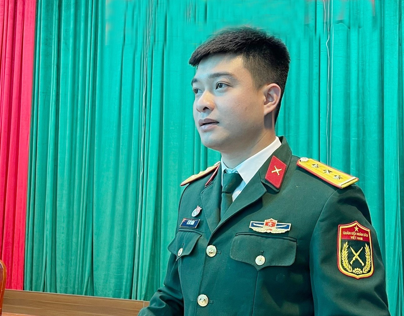 Thượng úy Lê Tất Thành - Chính trị viên phó Tiểu đoàn 1, Trung đoàn Bộ binh121, Bộ CHQS tỉnh. image-1.jpg