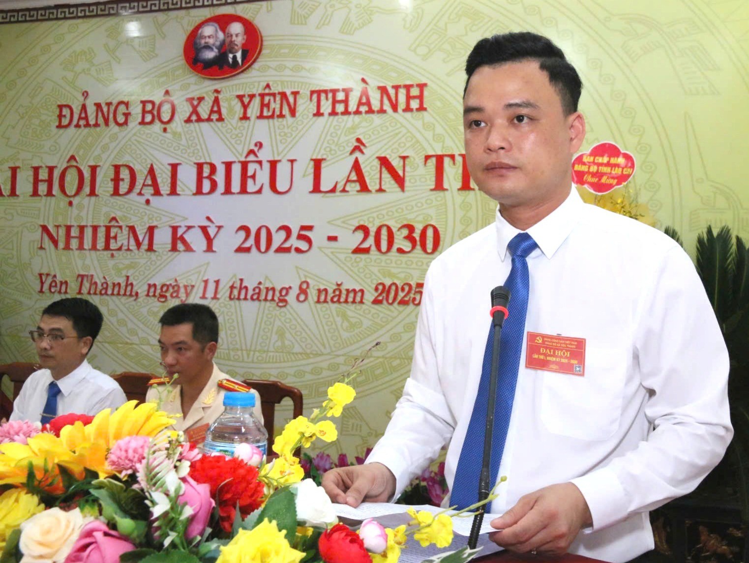 Lãnh đạo xã Yên Thành phát biểu khai mạc Đại hội. 22222.jpg