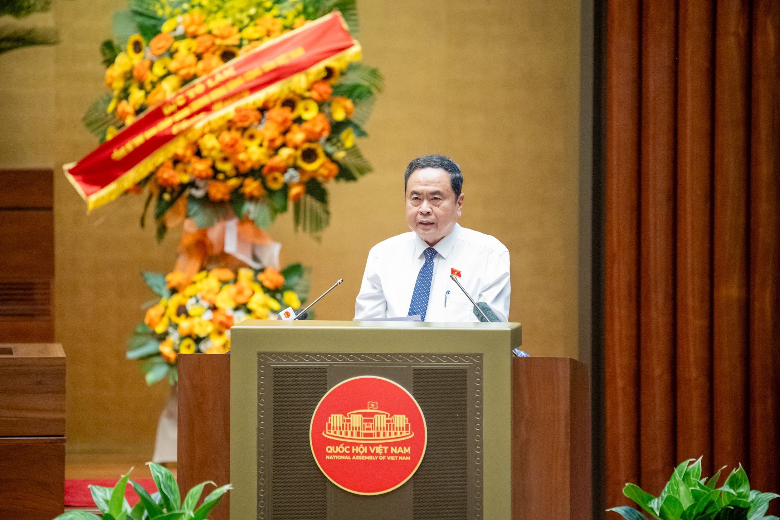 Chủ tịch Quốc hội Trần Thanh Mẫn phát biểu khai mạc Hội nghị. Chủ tịch Quốc hội Trần Thanh Mẫn phát biểu khai mạc Hội nghị.