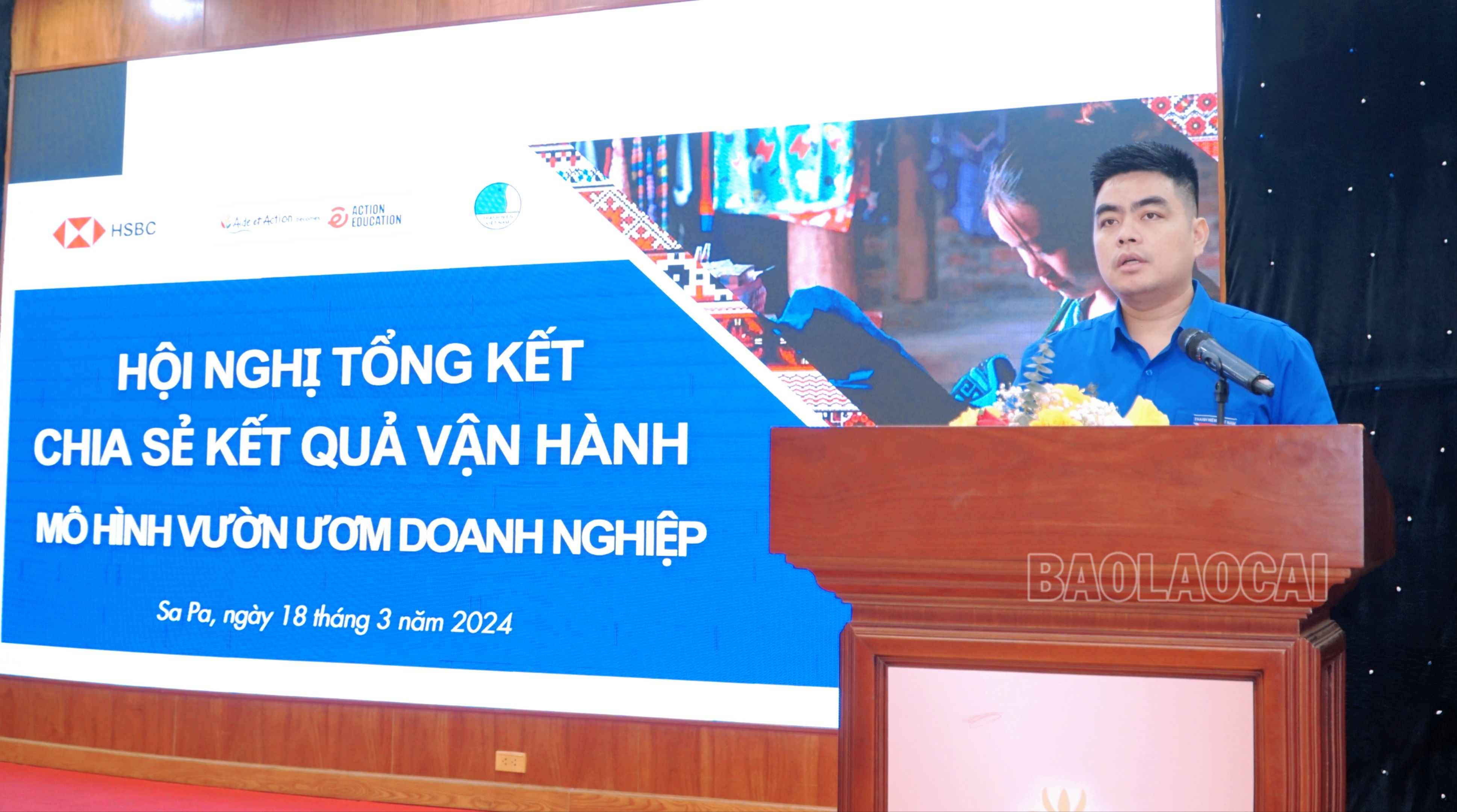Anh Nguyễn Hải Đăng, Phó Bí thư Tỉnh đoàn, Chủ tịch Hội Liên hiệp Thanh niên Việt Nam tỉnh phát biểu tại hội nghị. IMG_20240318_102131_batch_5_1710733069495.jpg