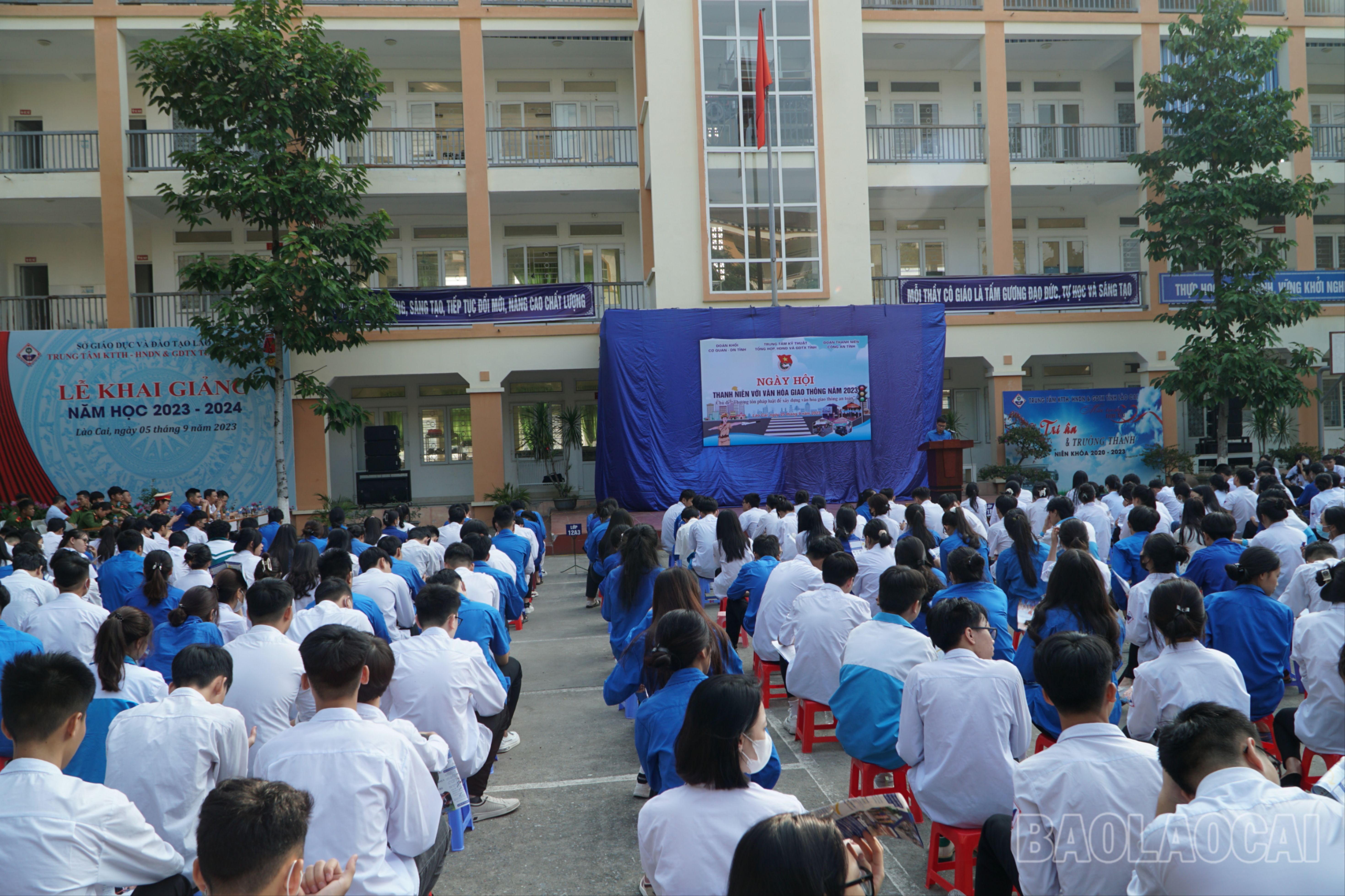 Ngày hội thanh niên với văn hóa giao thông được tổ chức tại Trung tâm Kỹ thuật tổng hợp, Hướng nghiệp dạy nghề và Giáo dục thường xuyên tỉnh. IMG_20230925_101612.jpg