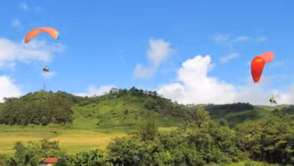 Trải nghiệm bay dù lượn ngắm ruộng bậc thang mùa lúa chín