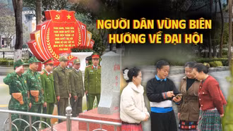 Người dân vùng biên hướng về Đại hội