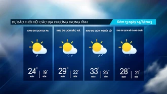 Đêm có mưa rào và dông vài nơi