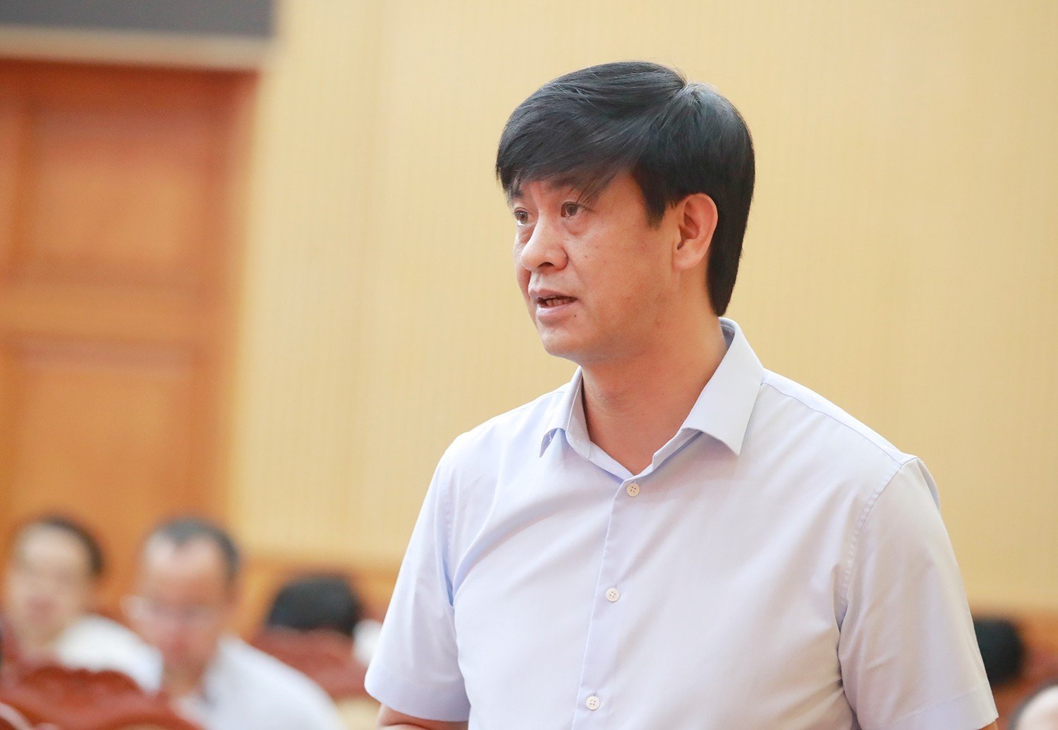 Giám đốc Sở Kế hoạch và Đầu tư phát biểu tại hội nghị. BA.jpg