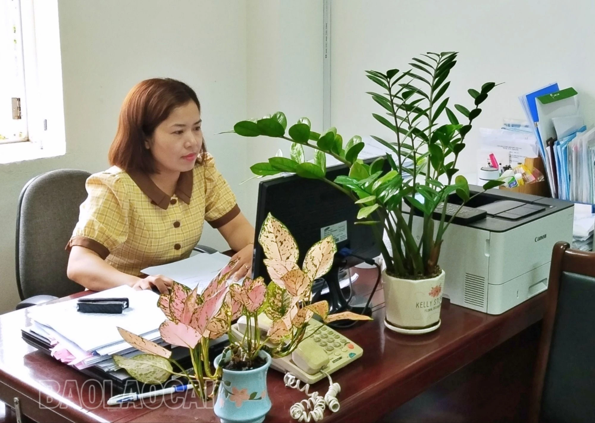 Môi trường làm việc xanh - sạch - đẹp giúp cán bộ, công chức có thêm hứng thú, say mê với công việc.jpg