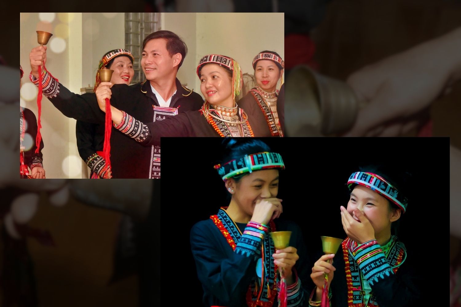 Các thành viên đội văn nghệ người Dao giữ gìn điệu múa chuông. mc (4).jpg