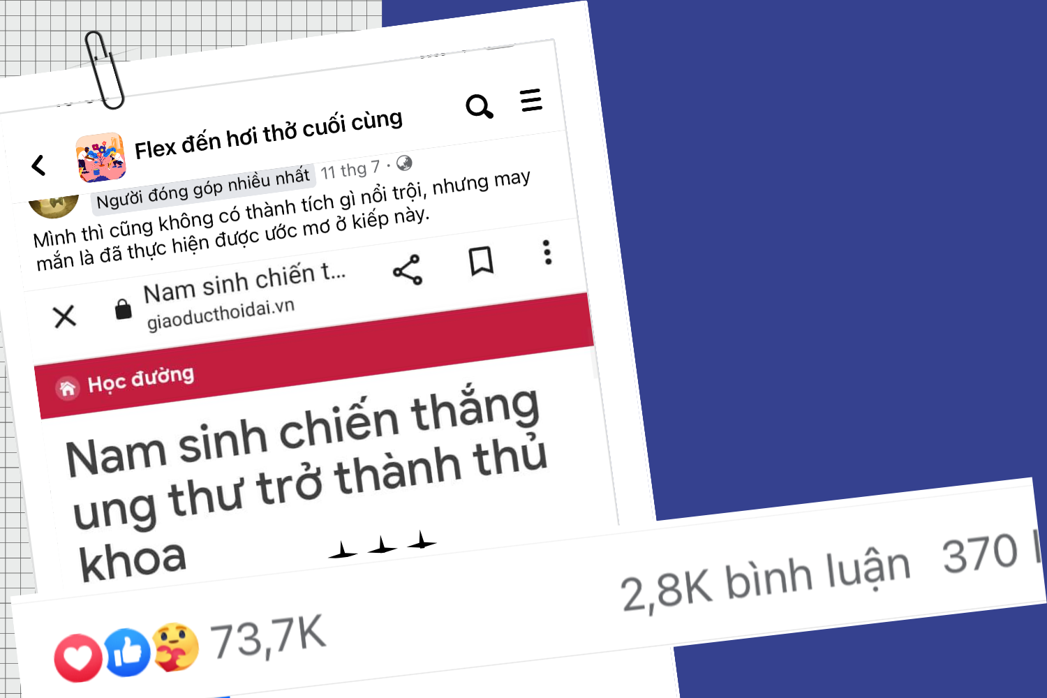 1 màn "Flex" về tinh thần mạnh mẽ chiến đấu với bệnh tật từ 1 người trẻ đã thu hút sự chú ý của cộng đồng mạng. 5.png