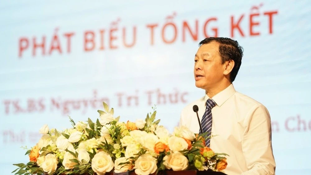 Thứ trưởng Bộ Y tế Nguyễn Tri Thức phát biểu.