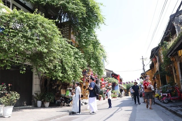 Đường Trần Phú được trồng nhiều cây xanh, đến mùa nào cũng có hoa tươi khoe sắc