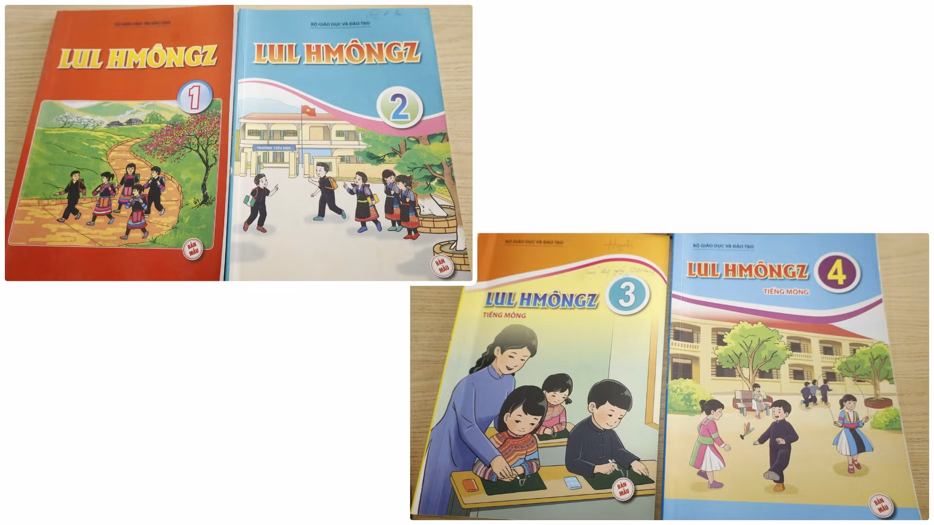 Bộ sách Lul Hmongz được biên soạn theo chương trình giáo dục song ngữ.