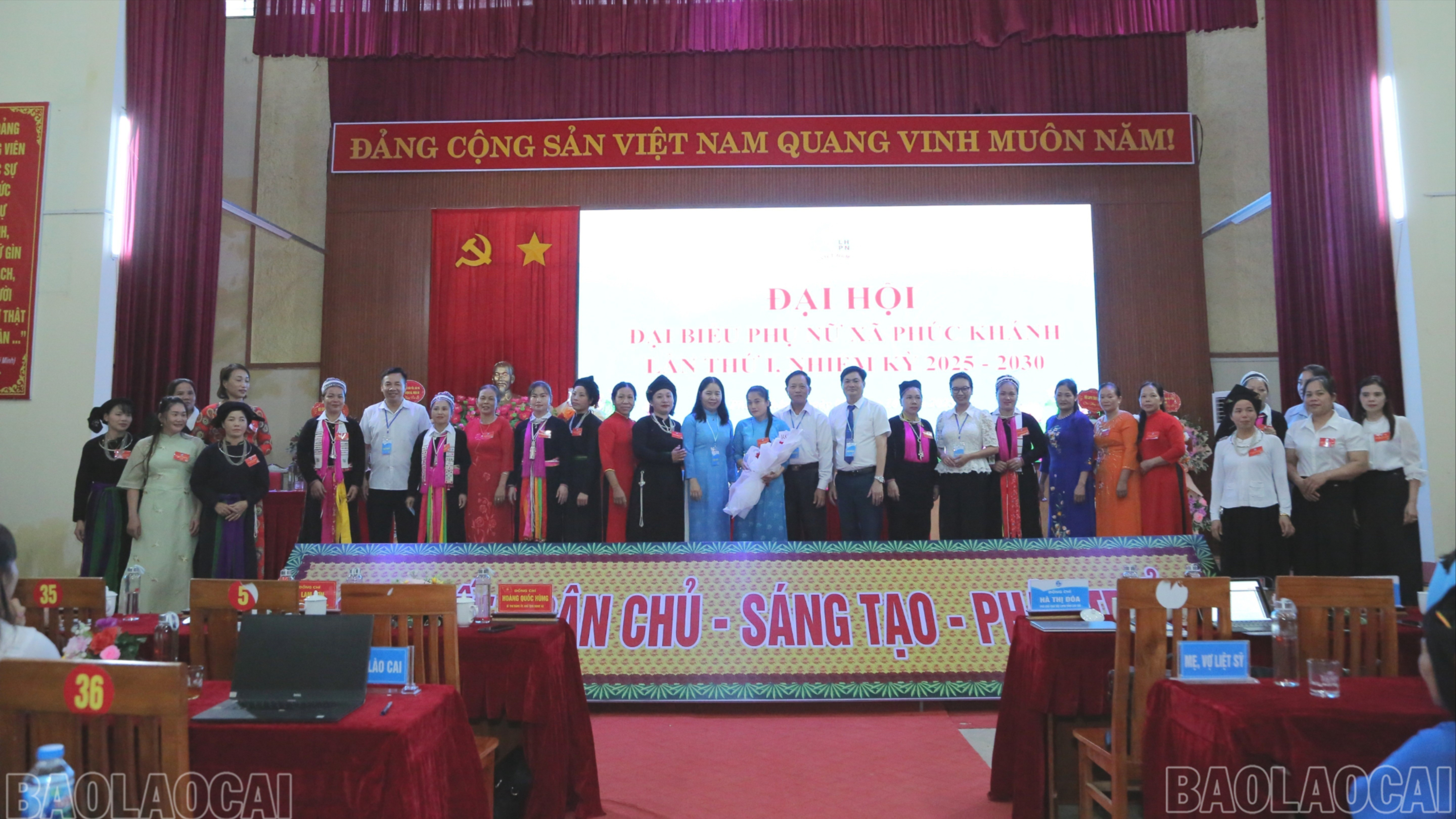 Ban Chấp hành Hội Liên hiệp Phụ nữ xã Phúc Khánh khoá I, nhiệm kỳ 2025 - 2030 ra mắt đại hội. baolaocai-br_ramat-7642.jpg