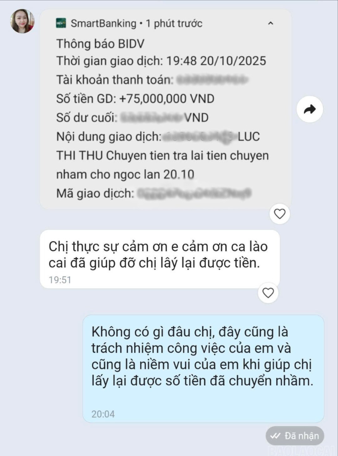 Chị Lan gửi lời cảm ơn Công an xã Bản Lầu. chuyentien-2939.jpg