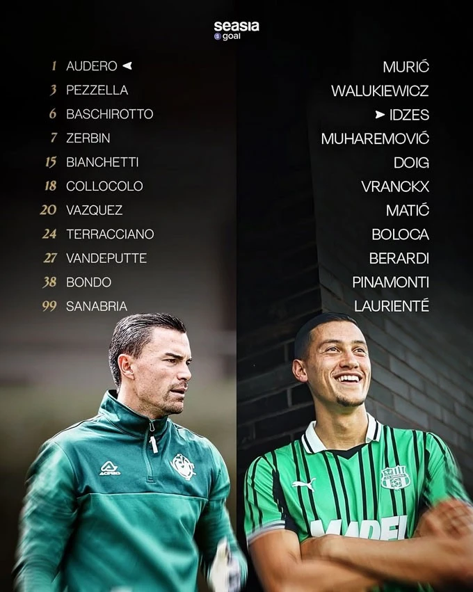 Audero và Idzes đối đầu tại vòng 2 Serie A 2025/26.