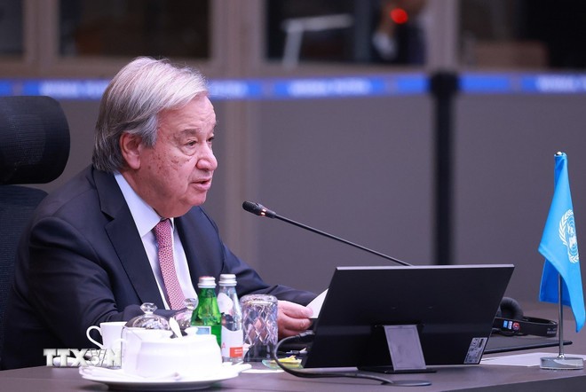 Tổng Thư ký Liên hợp quốc António Guterres phát biểu. Tổng Thư ký Liên hợp quốc António Guterres phát biểu.
