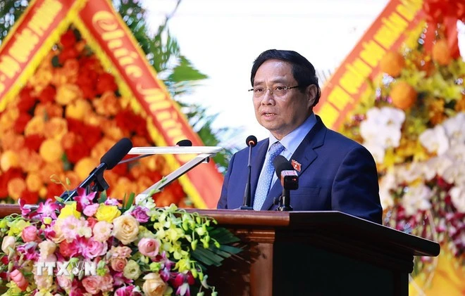 Thủ tướng Phạm Minh Chính phát biểu tại Lễ kỷ niệm 62 năm Ngày truyền thống Quân chủng Phòng không - Không quân.