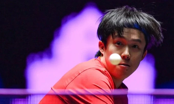 Wang Chuqin tại giải bóng bàn WTT Champions ở Macau tháng 9/2025.