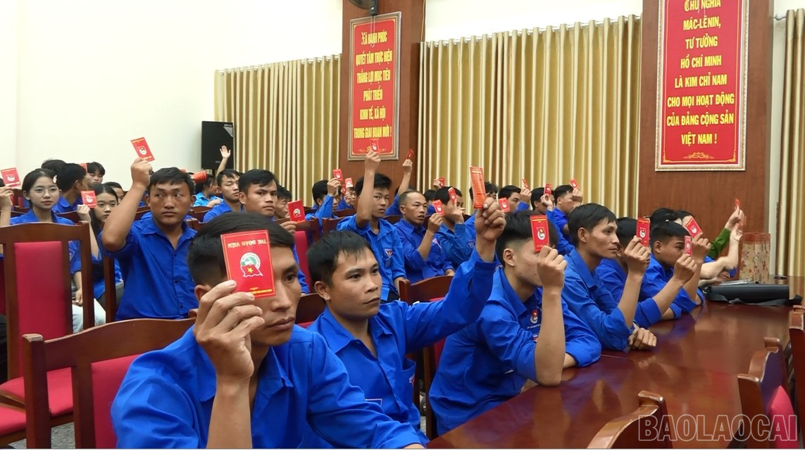 Biểu quyết thông qua Nghị quyết đại hội. baolaocai-br_bieuquyet.png
