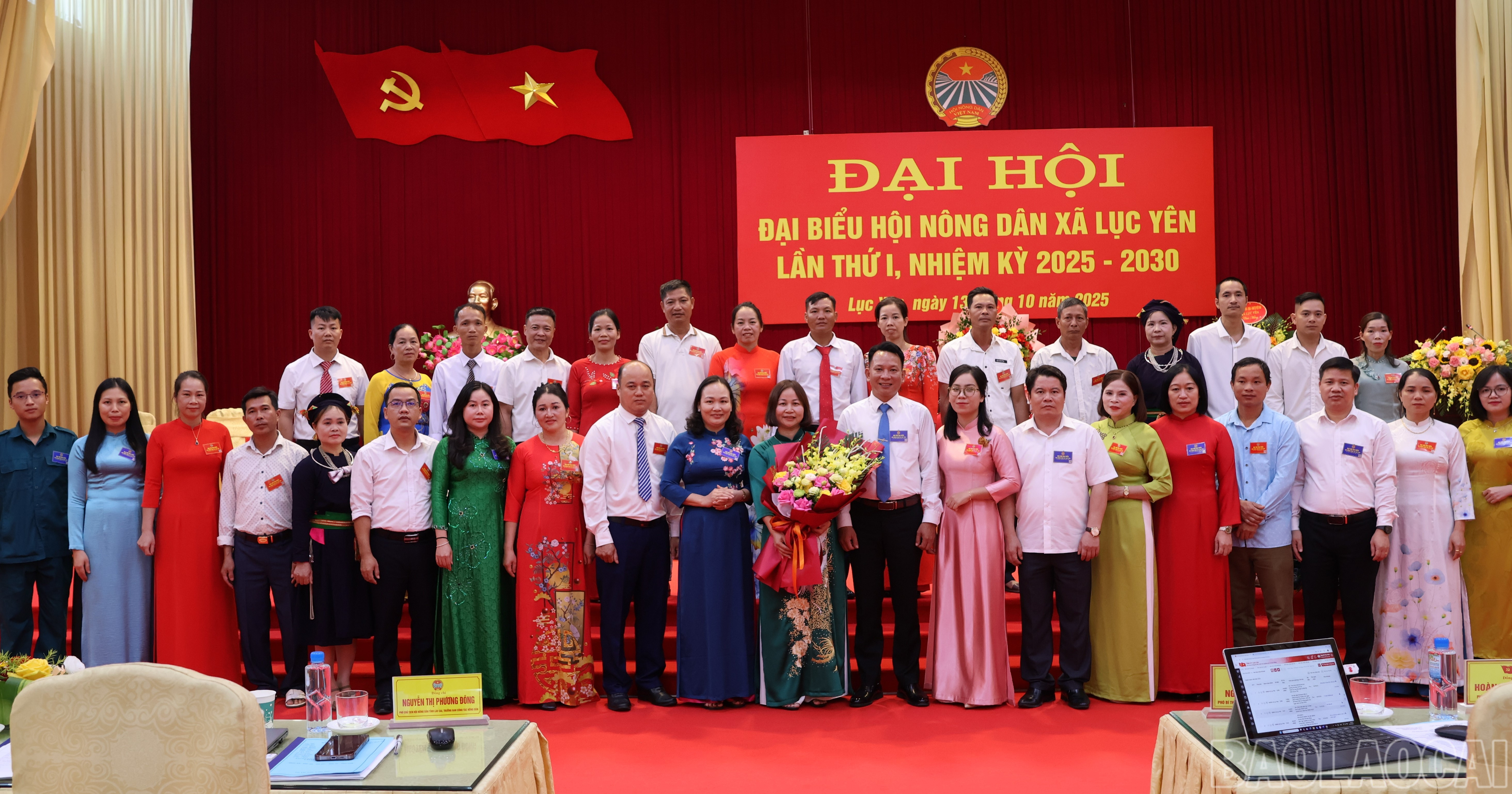 Ban Chấp hành Hội Nông dân xã Lục Yên nhiệm kỳ 2025 - 2030 ra mắt đại hội. baolaocai-br_ramat.jpg