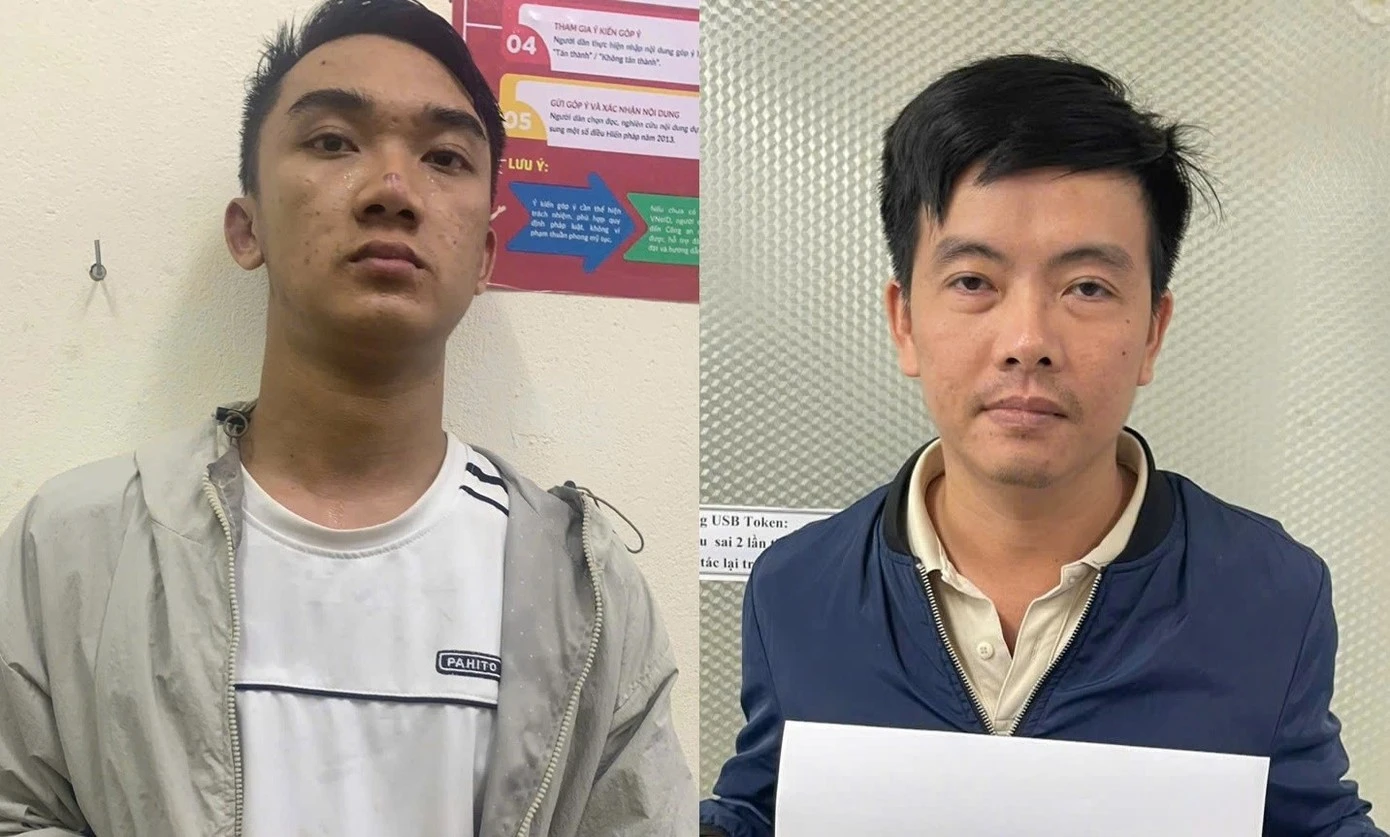 Hai trong số 5 đối tượng bị tạm giữ.