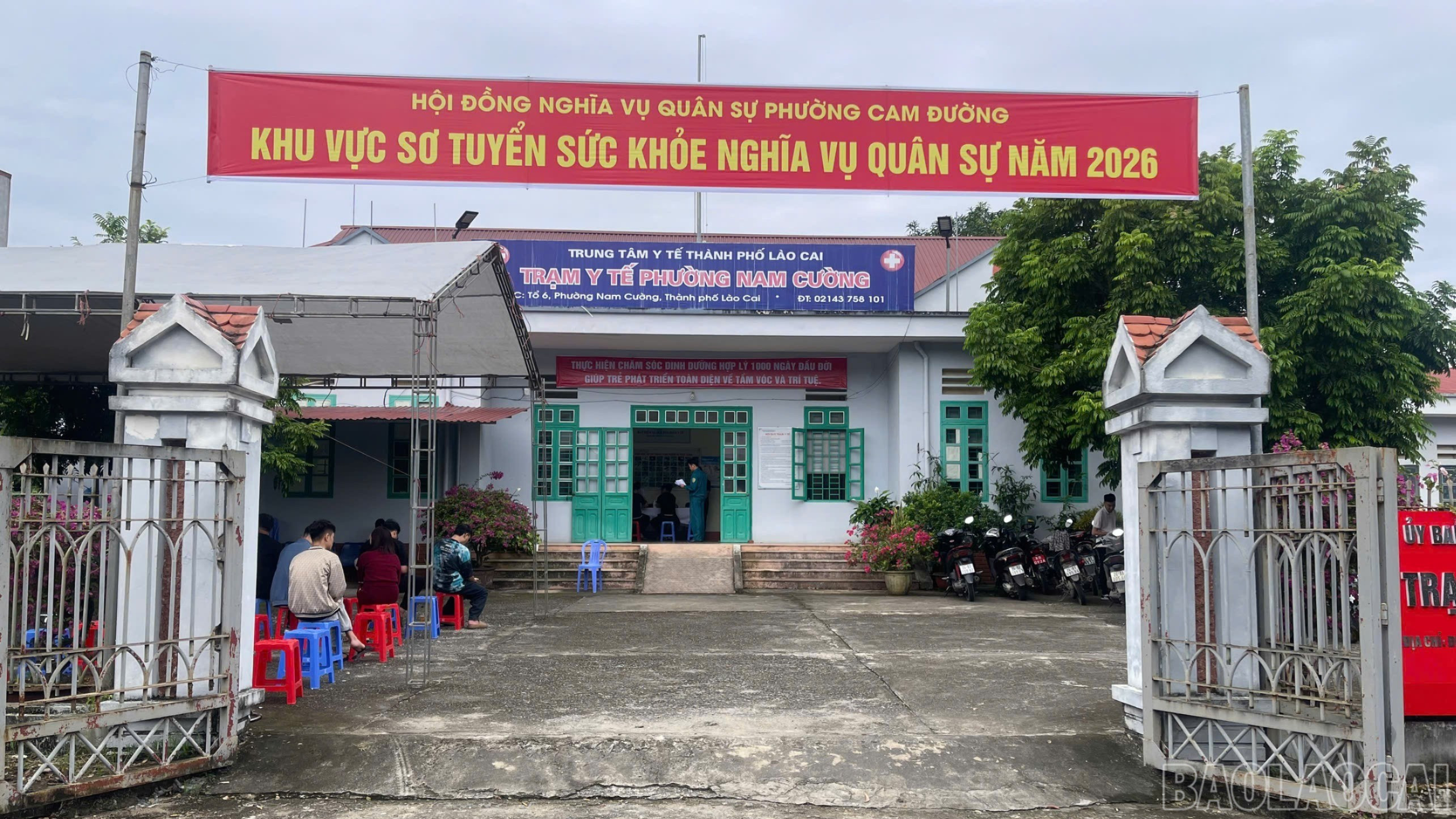 Địa điểm khám sơ tuyển nghĩa vụ quân sự phường Cam Đường. baolaocai-br-diadiem.jpg