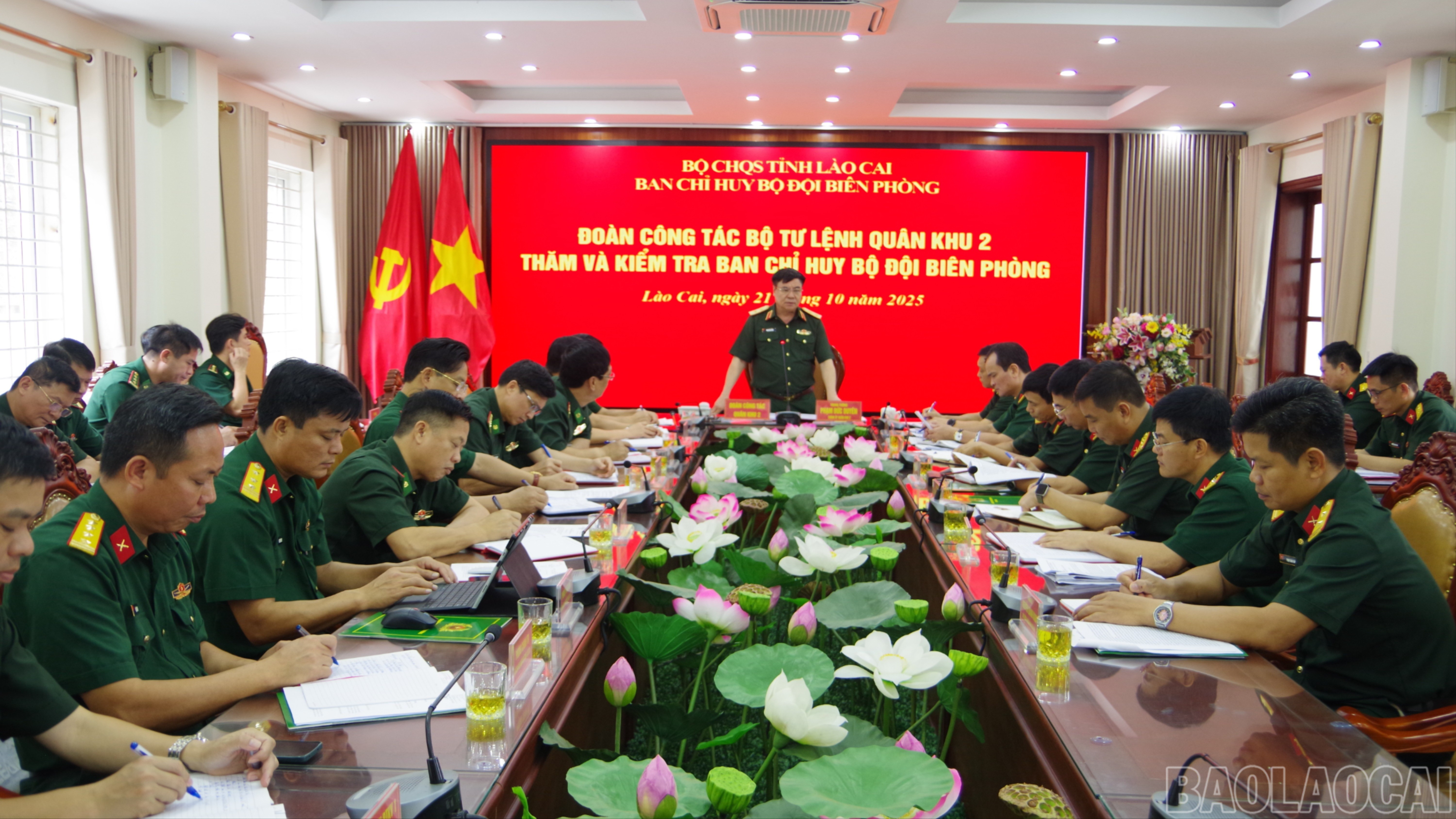 Trung tướng Phạm Đức Duyên phát biểu tại buổi kiểm tra. baolaocai-br_imgp0236-2120.jpg