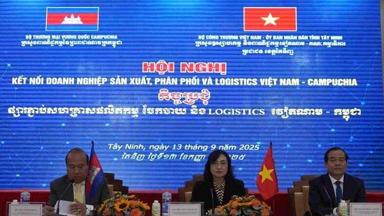 Thứ trưởng Công thương Việt Nam Phan Thị Thắng (giữa) đồng chủ trì hội nghị.