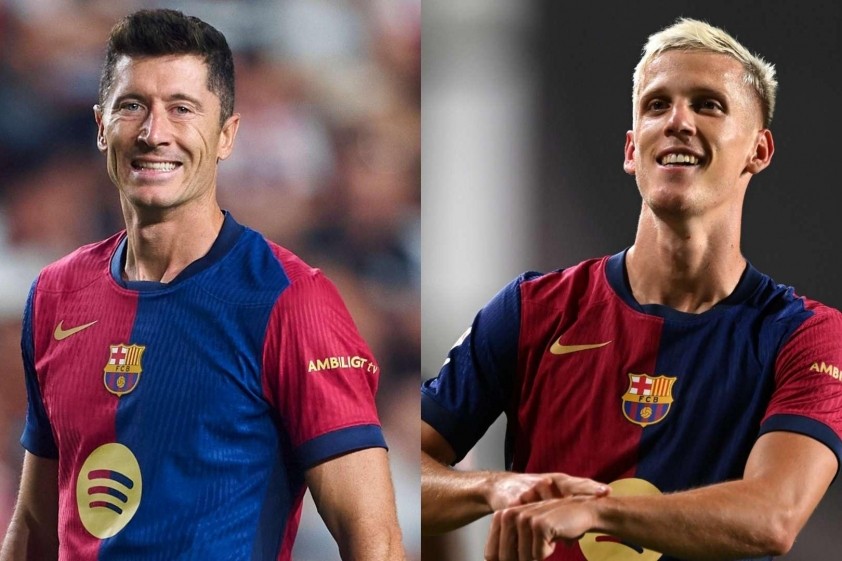 Bộ đôi Lewandowski và Dani Olmo đã trở lại tập luyện.