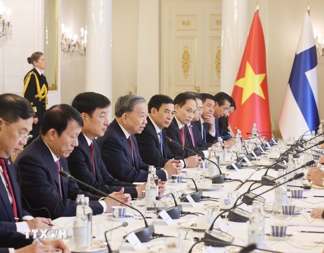 Tổng Bí thư Tô Lâm tại buổi hội đàm. Tổng Bí thư Tô Lâm tại buổi hội đàm.